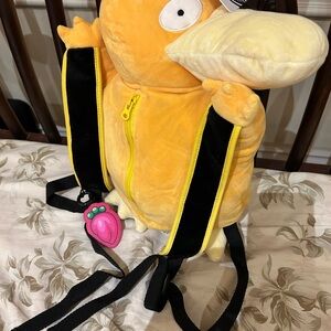 Pokemon Psyduck Plush Backpack with Black Accents